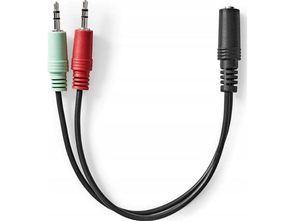 Nedis CAGB22160BK02, 3.5mm, Hunkjønn, 2 x 3.5mm, Hankjønn, 0,12 m, Sort