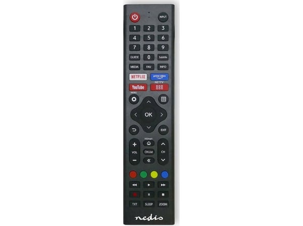 Nedis TVRC45HIBK, TV, IR langaton, Painikkeet, musta