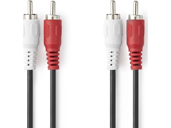 Nedis CAGL24200BK15, 2 x RCA, Hankjønn, 2 x RCA, Hankjønn, 1,5 m, Sort