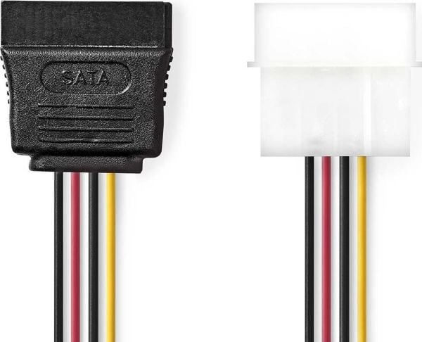 Nedis CCGB73500VA015, 0,15 m, Molex (4-pin), SATA 15-pin, Hankjønn, Hunkjønn, Rett