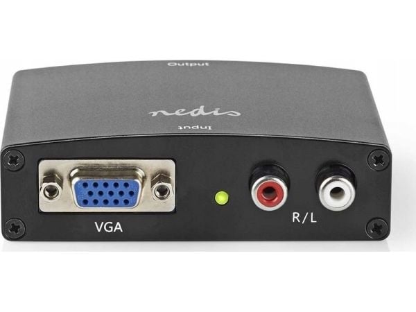 Nedis VCON3454AT, Passiv, Sort, 480i, 480p, 576i, 576p, 720p, 1080i, 1080p, 1,65 Gbit/s, 165 MHz, VGA (D-Sub) + 3.5 mm (1/8")