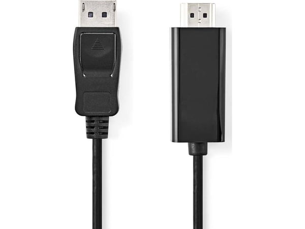 Nedis CCGL37100BK30, 3 m, HDMI tyyppi A (standardi), DisplayPort, uros, uros, suora, suora