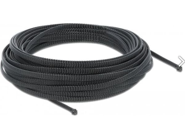 Delock Stretchable - Utvidgningsbart inflätat kabelfodral - 10 m - svart