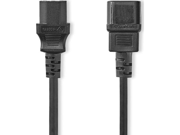 Nedis CEGL10500BK20, 2 m, C14-liitin, C13-liitin, 250 V