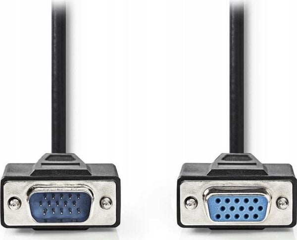 Nedis CCGL59100BK50, 5 m, VGA (D-Sub), VGA (D-Sub), Hankjønn, Hunkjønn, Sort