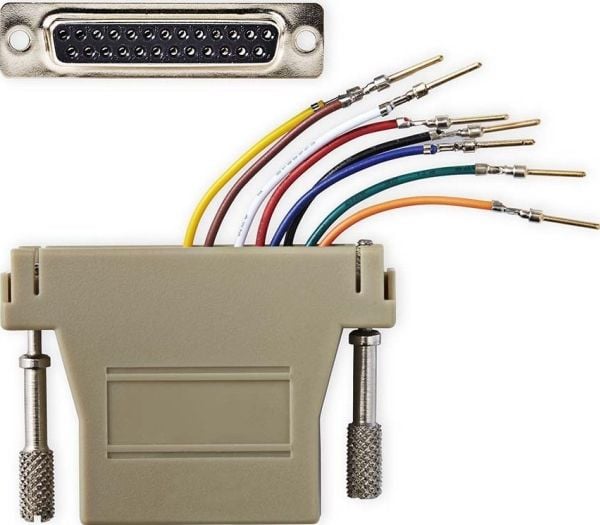 Nedis CCGB52822IV, Elfenben, DB-25, RJ-45, Hunkjønn, Hunkjønn, Rett