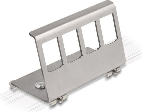 Delock Keystone metallikannatin 4 porttia DIN-kiskoon