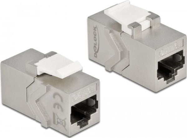 Delock - Modulaarinen liitin (kytkin) - RJ-45 - valkoinen, hopea