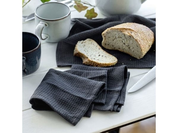 Olsen Home Vaffle- kökshanddukar 28x28 cm – 3-pack magnet grey