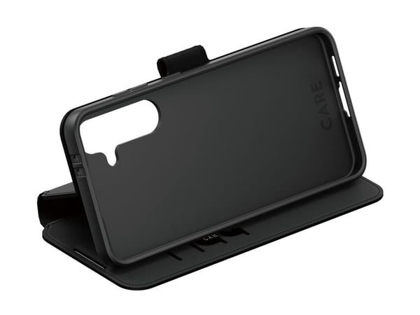 CARE by PanzerGlass - Lommebok for mobiltelefon - med stativ - termoplast-polyuretan (TPU), polyuretanlær - svart - for Samsung Galaxy S24 FE