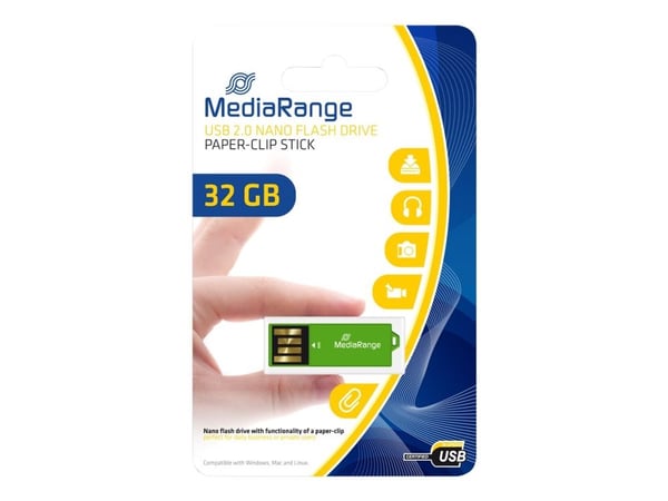 MediaRange Nano - USB flash-enhet - 32 GB - USB 2.0 - grön
