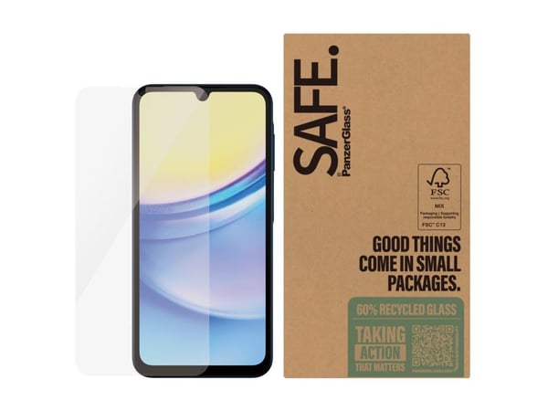PanzerGlass SAFE. av ® Skjermbeskyttelse Samsung Galaxy A16 | A16 5G | Ultra Wide Fit