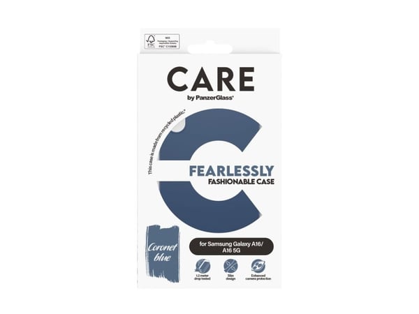 CARE by PanzerGlass - Baksidedeksel for mobiltelefon - resirkulert TPU-plast - blå - for Samsung Galaxy A16, A16 5G