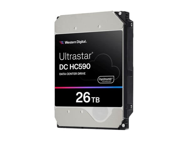 WD Ultrastar DC HC590 - Hårddisk - datacenter - krypterat - 26 TB - inbyggd - 3.5" - SAS 12Gb/s - 7200 rpm - buffert: 512 MB - Self-Encrypting Driv...