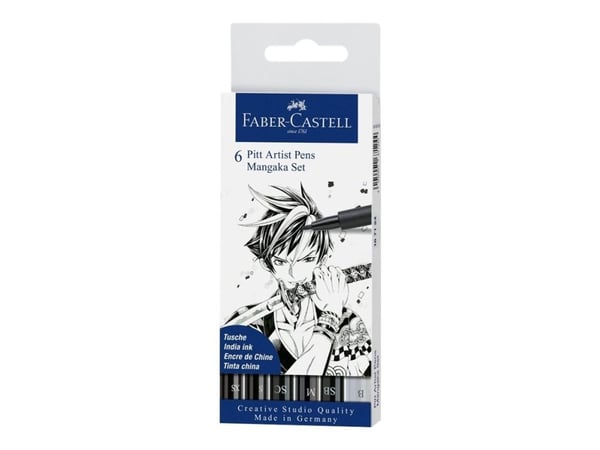 FABER-CASTELL Pitt Taiteilijan kynä Manga 6x musta