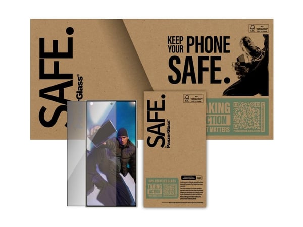 PanzerGlass SAFE. av ® Personvern Skjermbeskyttelse Samsung Galaxy S 2025 Ultra | Ultra Wide Fit