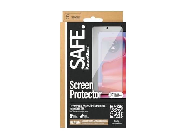 SAFE. by PanzerGlass - Skjermbeskyttelse for mobiltelefon - ultrabred passform - glass - rammefarge svart - for Motorola Edge 50 Pro