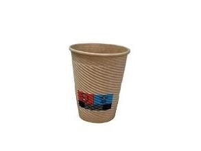 Kaffebæger Pap Ø80xH95mm 25cl 8oz Rippled Light Brun,50 stk/ps - (50 stk.)