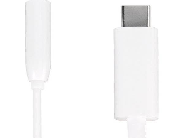 Vivanco AAVVUSBC10W, Valkoinen, USB C, 3.5mm, 0,1 m, Uros, Naaras