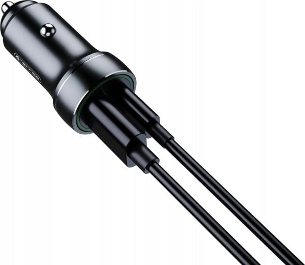 Jellico bil-laddare JELLICO F4 PD 20W 1xUSB-C + 1xUSB QC3.0 + Lightning-kabel svart
