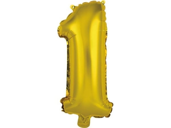 AMSCAN minifolieballong siffer 1 gull 19,5x40 cm