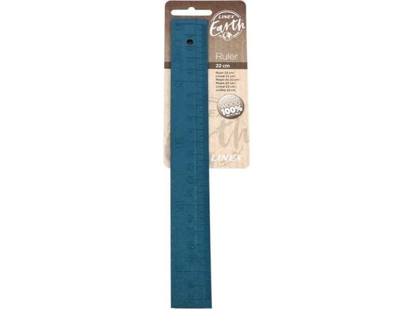Linex 400132509, Vanlig linjal, Tre, Blå, 250 mm, 10 mm, 0,5 mm