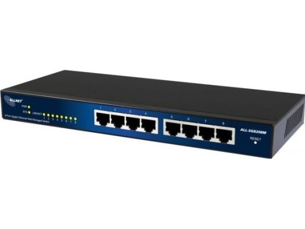ALLNET 112533, Håndtert, L2, Gigabit Ethernet (10/100/1000), Full tosidig, Kan monteres på vegg