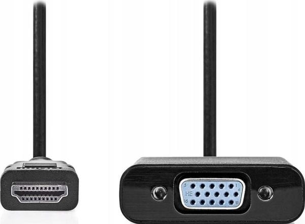 Nedis CCGB34900BK02, 0,2 m, HDMI Type A (Standard), VGA (D-Sub) + 3.5mm, Hunkjønn, Hunkjønn, Rett