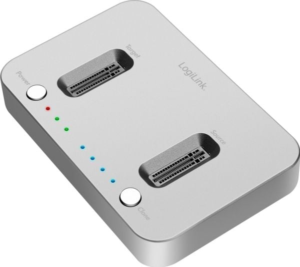 LogiLink USB 3.2 Gen2 Quickport, 2-Bay, for M.2 NVMe SSD, clone-function