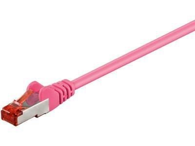 MicroConnect - Nettverkskabel - RJ-45 (hann) til RJ-45 (hann) - 1 m - 6 mm - SFTP - CAT 6 - halogenfri, rund, flertrådet - rosa