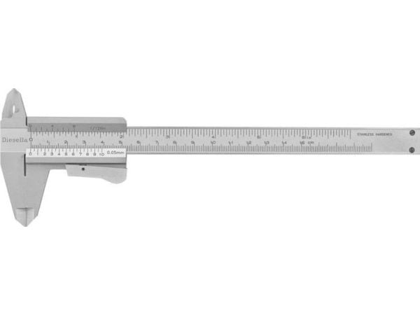Skydelære med klemlås 0-150 x 0,05 mm og kæbelængde 40 mm