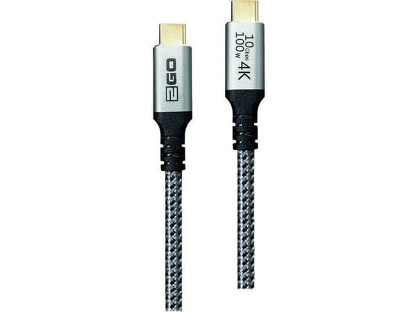2GO 797513, 2 m, USB C, USB C, USB 3.2 Gen 2 (3.1 Gen 2), 10 Gbit/sek, hopea