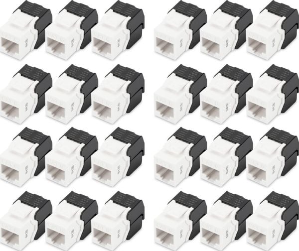 Digitus DN-93603-24, Tasainen, musta, Valkoinen, RJ-45, LSA, Naaras, Naaras