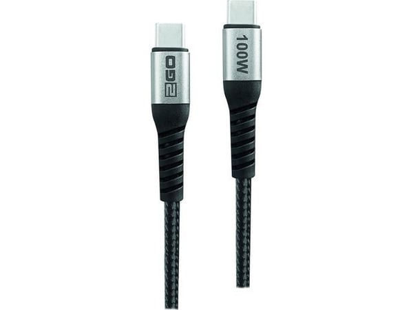 2GO 797510, 1,2 m, USB C, USB C, USB 2.0, 0,48 Gbit/s, musta, hopea