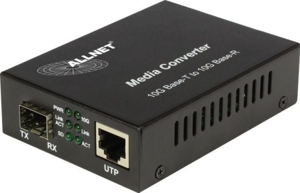 ALLNET ALL-MC109-SFP+, 10000 Mbit/s, 10Base-T, 100Base-TX, 1000Base-T, Gigabit Ethernet, 10GBASE-T, 10GBASE-R, 1000BASE-X, Full