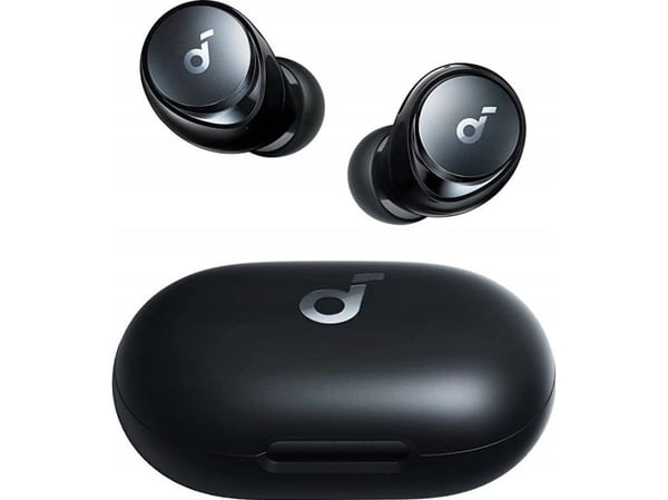 Soundcore Space A40 - True wireless-hodetelefoner med mikrofon - i øret - Bluetooth - aktiv støydemping - svart
