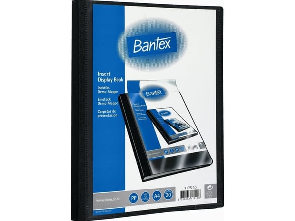 BANTEX insticks-/demonstrationsmapp 20 fickor, svart