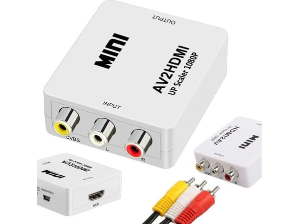 Fusion-tilbehør "Fusion" videosignalomformer fra RCA til HDMI (+Audio) hvit
