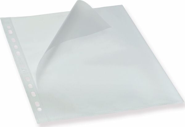 Plastlomme Bantex A4 0,12mm åben top/venstre med præg - (100 stk.)