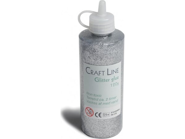 Osorterad glitterlim 120 g silver