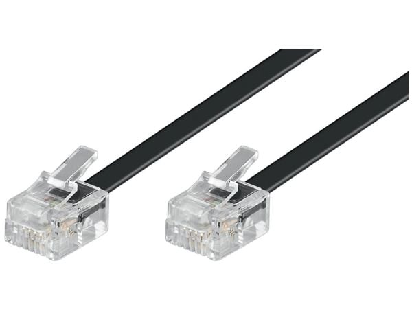 Goobay 10m RJ-11 Cable, 10 m, RJ-11, RJ-11, Sort, Hankjønn, Hankjønn