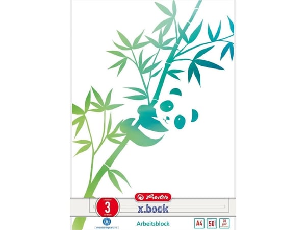 Herlitz GREENline, Bilde, Grønn, Hvit, A4, 50 ark, 70 g/m², Linjerte ark