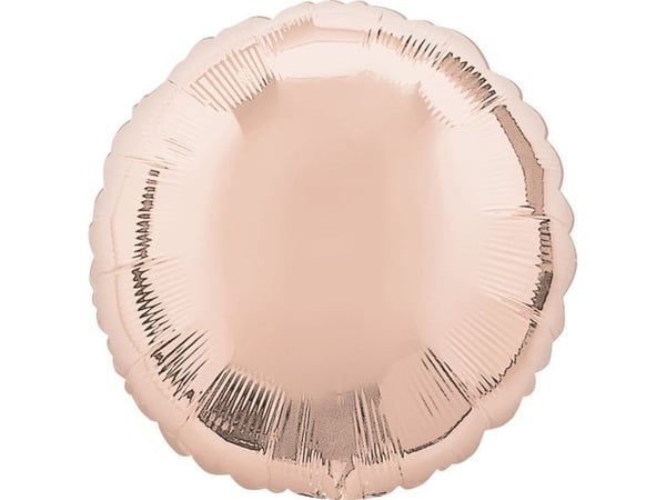 AMSCAN metallisk folieballong, rosa gull, rund, 43 cm, 9914092
