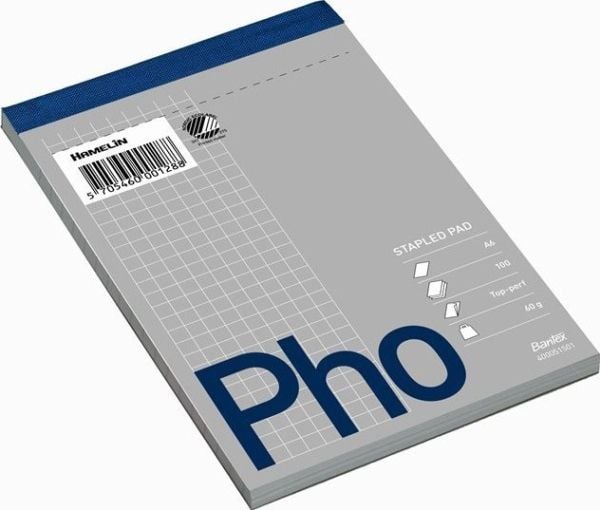 Bantex 400051501, Monokromatisk, Blå, Grå, A6, 100 ark, 60 g/m², Kvadratisk papir