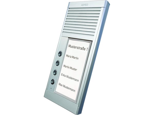 AGFEO DoorSpeak 4, Koblet med ledninger (ikke trådløs), IP33, Sølv, Vegg, 115 mm, 235 mm