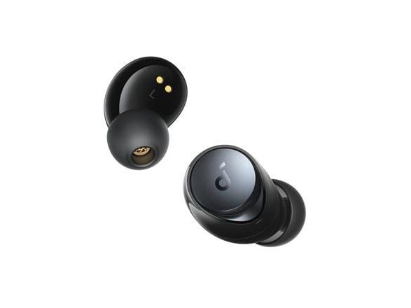 Soundcore Space A40 - True wireless-hodetelefoner med mikrofon - i øret - Bluetooth - aktiv støydemping - svart