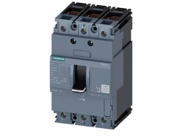 Siemens 3VA1032-2ED36-0AA0 Strömbrytare 1 st Inställningsområde (ström): 32 - 32 A Kopplingsspänning (max.): 690 V/AC (B x H x D) 76,2 x 130 x 70 mm