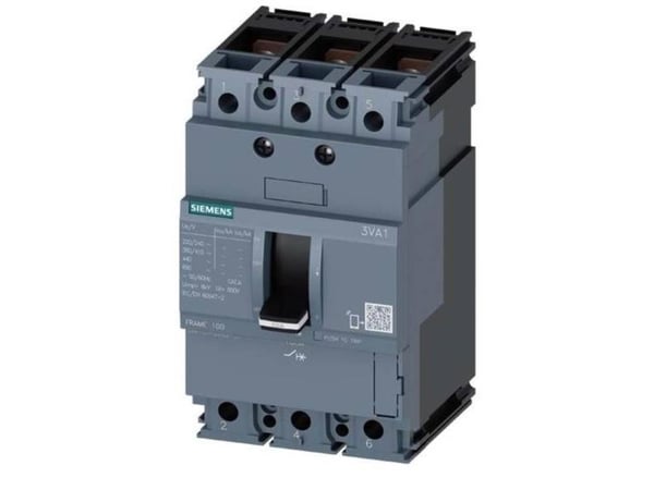 Siemens 3VA1010-4ED32-0AA0 Strömbrytare 1 st Inställningsområde (ström): 100 - 100 A Kopplingsspänning (max.): 690 V/AC (B x H x D) 76,2 x 130 x 70 mm