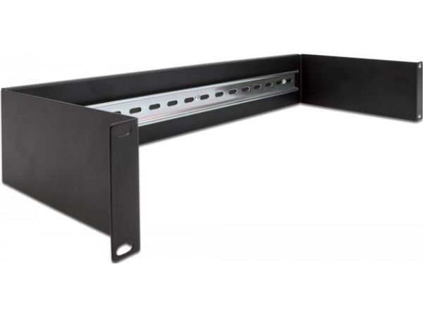 Delock - DIN-kiskopaneeli - jalustalle asennettava - musta - 1U - 19"
