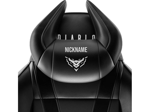 Diablo X-Horn pute/pute for rygg/nakke med personlig broderi, svart